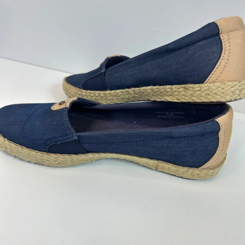 Grasshoppers Coastal Grandma Denim Espadrille 7.5 M Navy Comfort Nautical Preppy